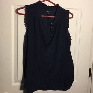 Madewell sleeveless blouse in navy blue